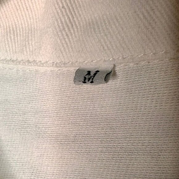 Boho Fringe Off White Western Jean Jacket Womens M Festival Hippie 70s Cowgirl - Picture 10 of 12